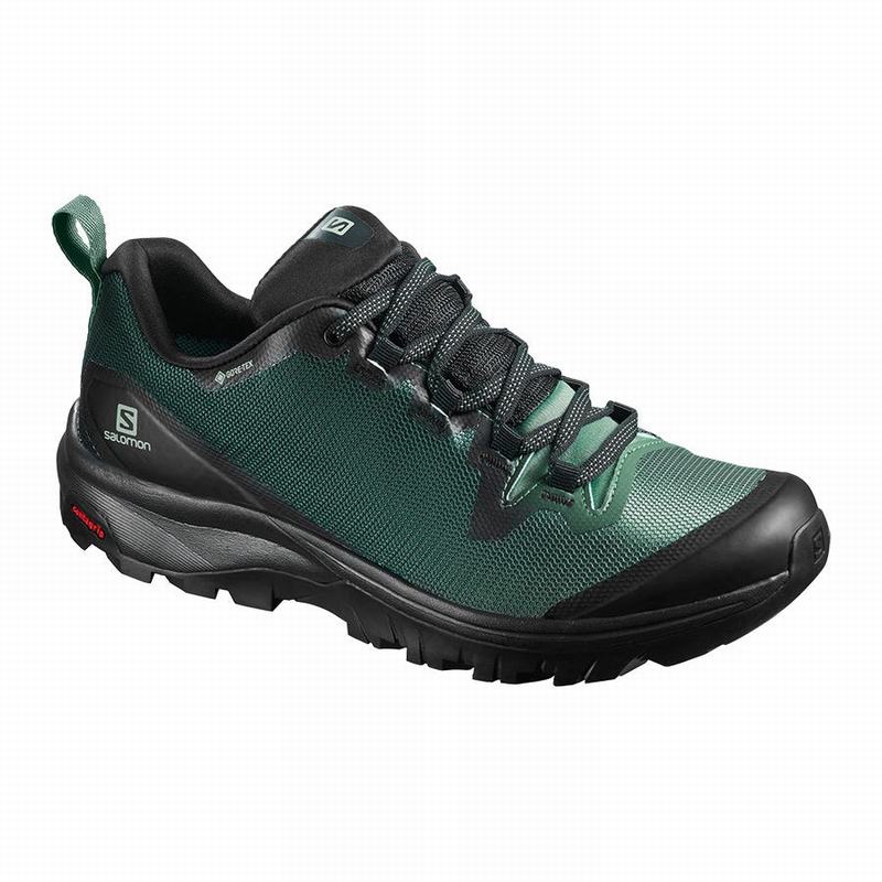 SALOMON VAYA GORE-TEX Philippines - Women's Hiking Shoes - Black/Green | 069173-KPC